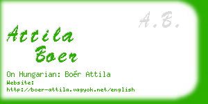 attila boer business card